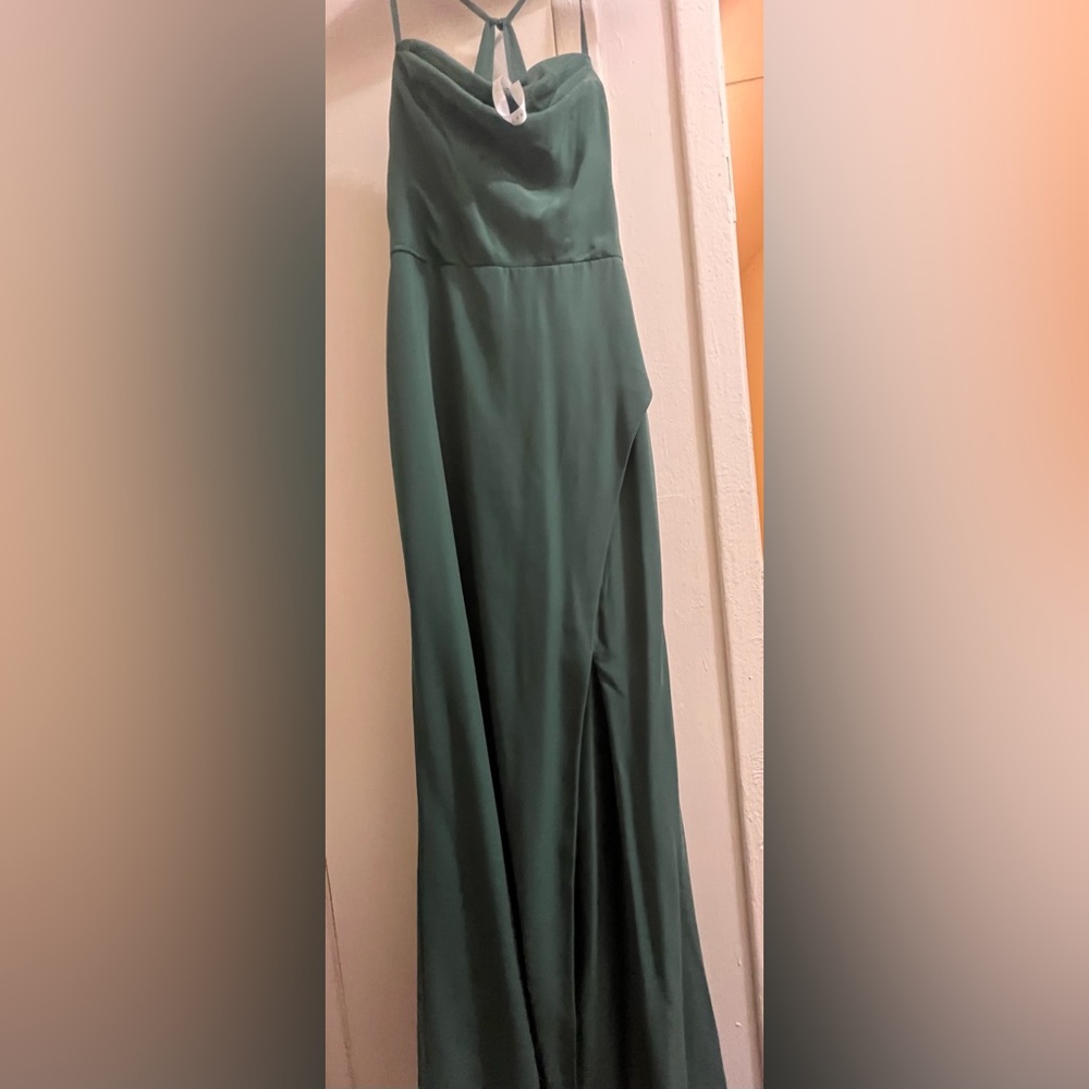 Azazie Kendall + Kylie Cowl Scoop Chiffon Mermaid Dress | Size 8